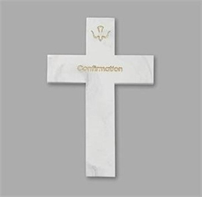 Wall Cross-Confirmation-Marble (7.25"H)