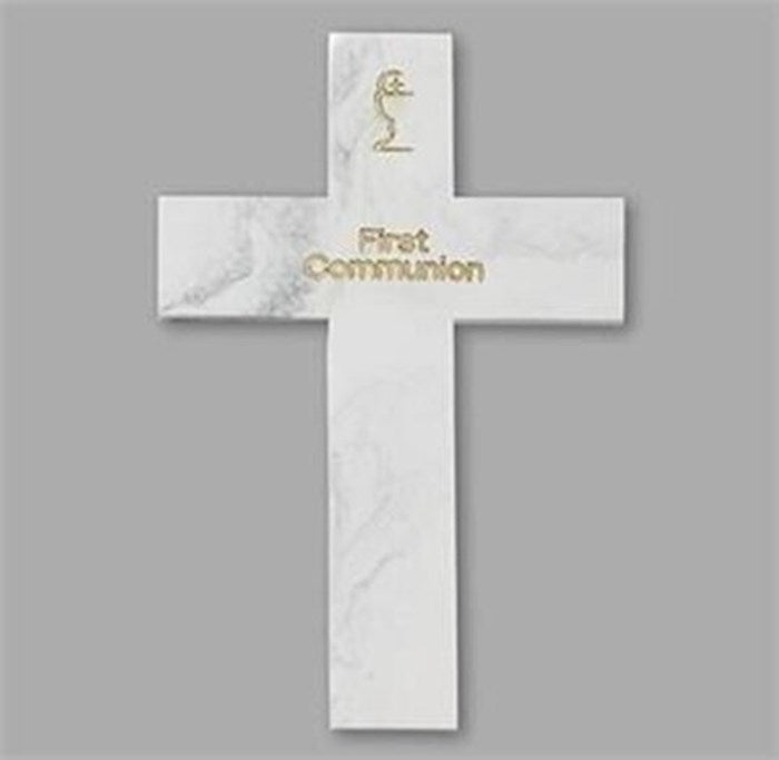 Wall Cross-Communion-Marble (7.25"H)