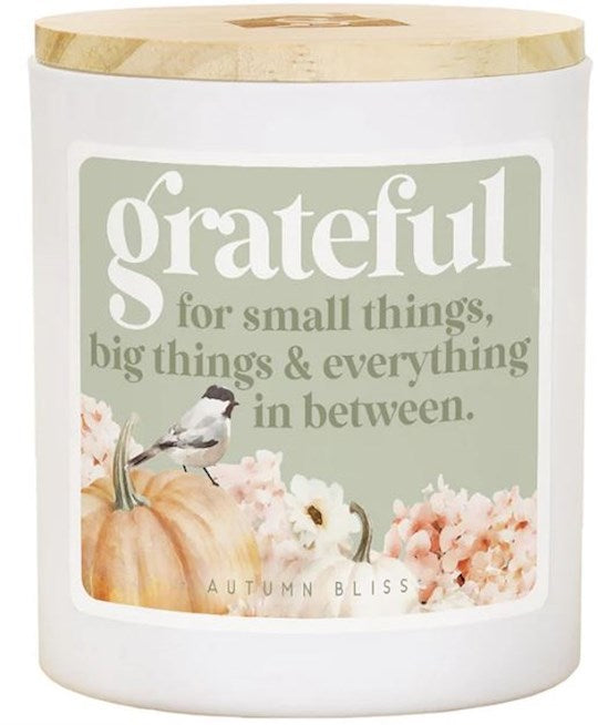 Candle-Grateful For Small Things Big Things-Autumn Bliss Scent w/Bamboo Lid (11 oz-2 Wick) (SHIPPING SEP 2026)