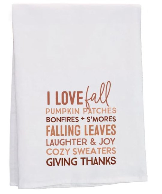 Tea Towel-I Love Fall/List (29" X 29")