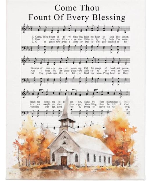 Wrapped Canvas-Come Thou Fount Of Every Blessing/Hymn (9" X 12")