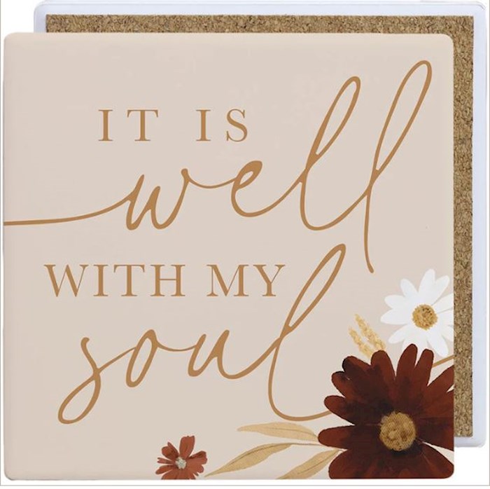 Coaster Square-It is Well With My Soul-Fall Floral (3.75" X 3.75")