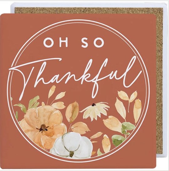 Coaster Square-Oh So Thankful (3.75" X 3.75")