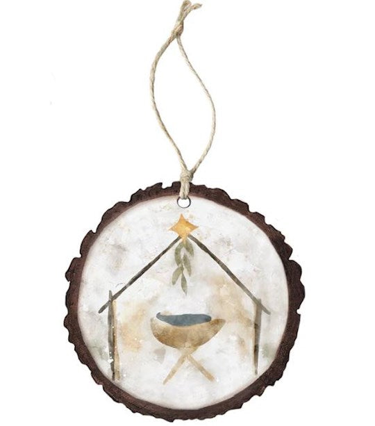Ornament-Watercolor Manger (4" x 7.5")