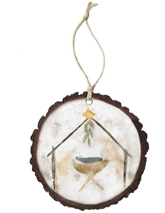 Ornament-Watercolor Nativity-Blue (4" x 7.5") (SHIPPING AUG 2026)
