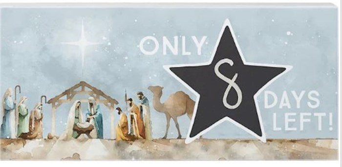 Chalk Talk-Nativity Days Left (5.5" x 12")