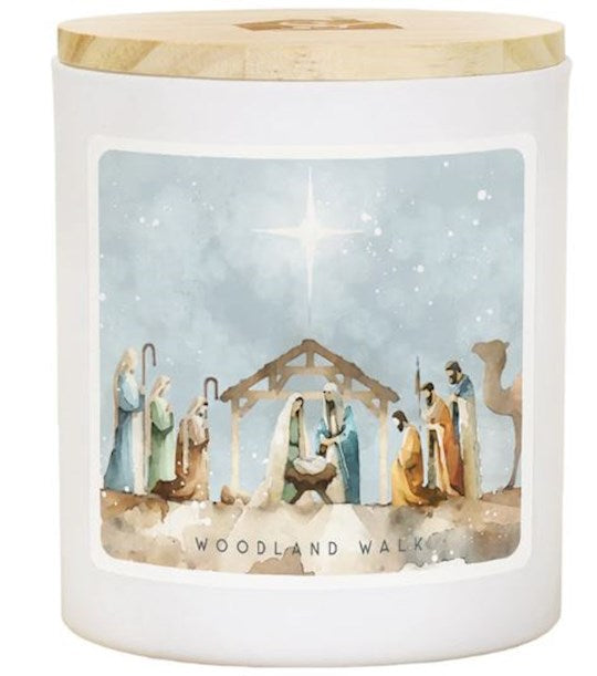 Candle-Watercolor Nativity-Woodland Walk (11 oz-2 Wick)