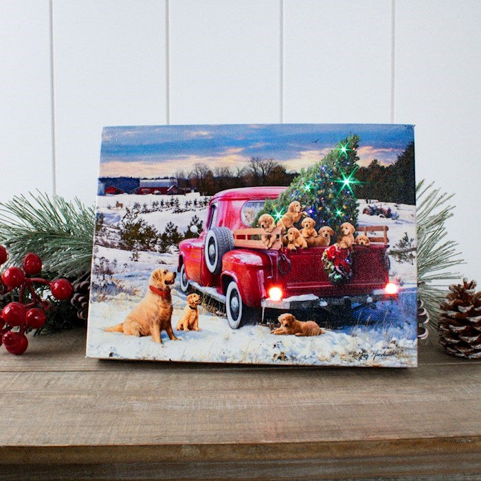 Mini Canvas-A Puppy Christmas-LED Tabletop W/Timer (8" x 6") (Shipping Sep 2026)