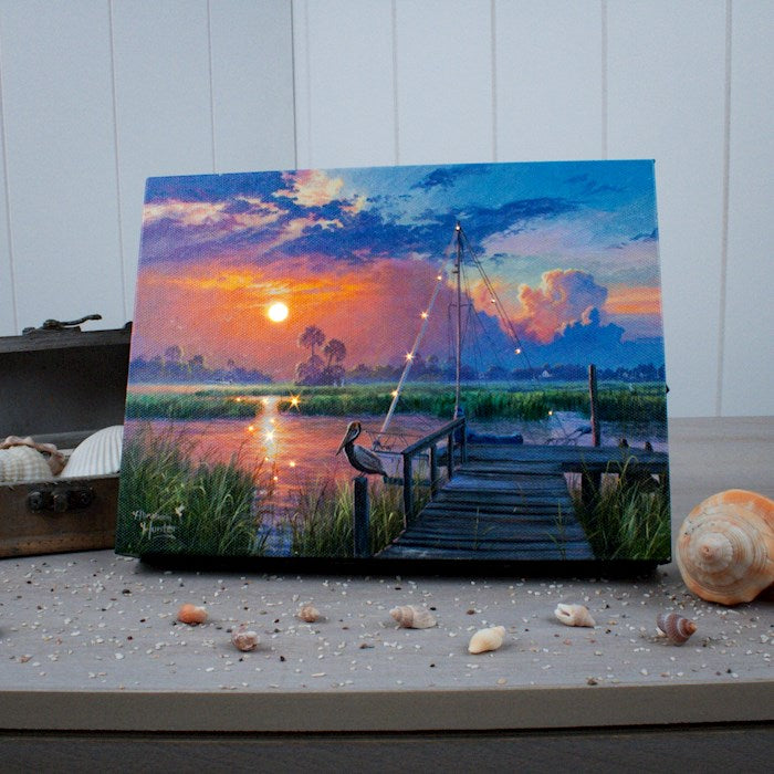 Mini Canvas-November Night-LED Tabletop W/Timer (8" x 6")