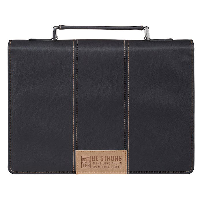 Bible Cover Classic Black Be Strong Eph. 6:10