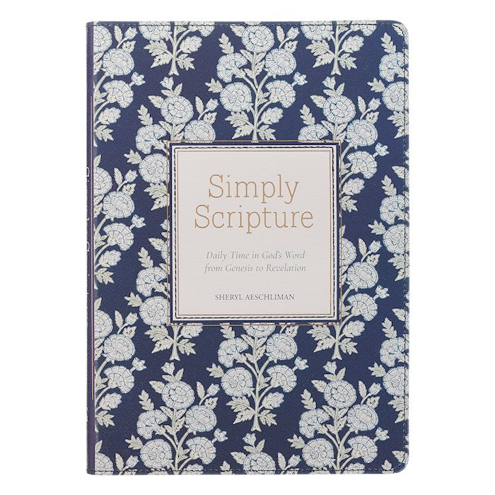 Simply Scripture-Blue Floral Faux Leather