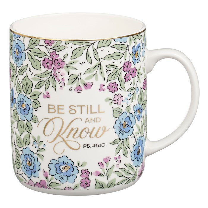 Mug-Be Still And Know (Psalm 46:10)-Pink Ceramic