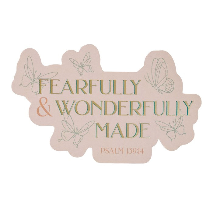 Sticker Vinyl Fearfully &amp; Wonderfully Made Ps. 139:14