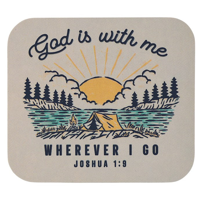 Sticker Vinyl God Is With Me Josh. 1:9