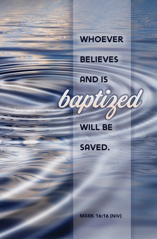 Bulletin-Baptism-Whoever Believes Mark 16:16 NIV (Pack Of 100)