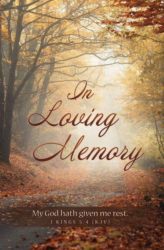 Bulletin-Funeral-In Loving Memory 1 Kings 5:4 KJV (Pack Of 100)
