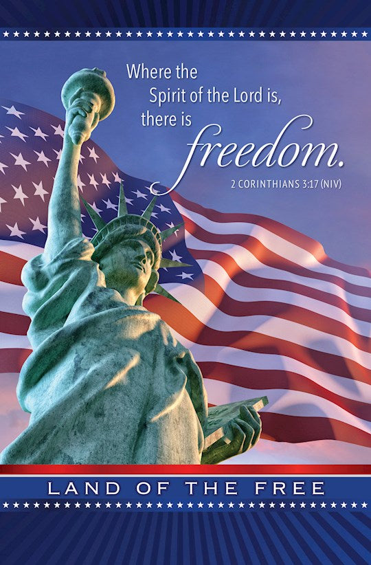 Bulletin-Patriotic-Land Of The Free 2 Cor 3:17 NIV (Pack Of 100)