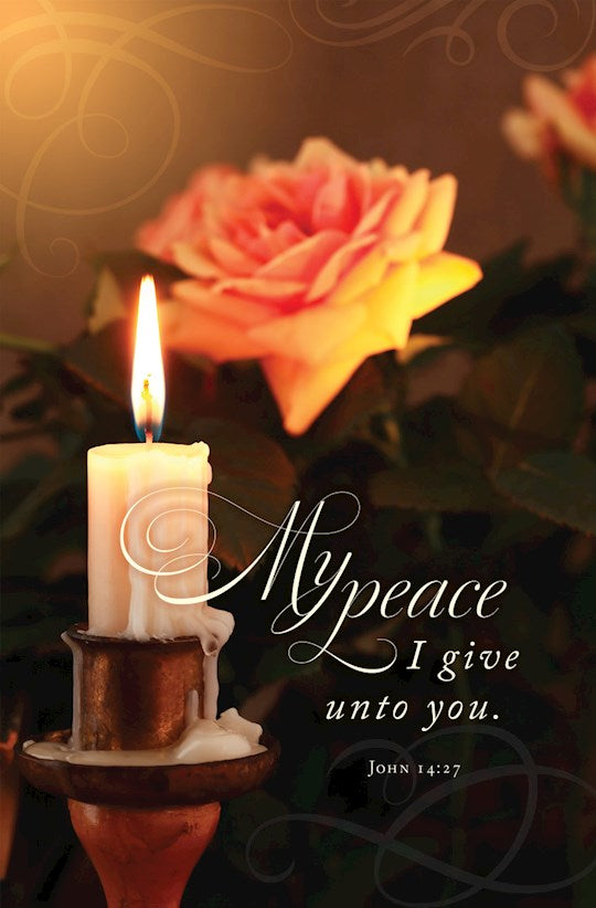 Bulletin-Funeral-Bridge-Peace I Leave With You John 14:27 KJV (Pack Of 100)