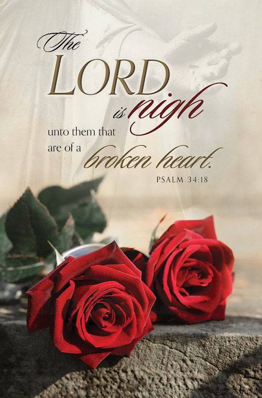 Bulletin-Funeral-The Lord Is Nigh Ps 34:18 KJV (Pack Of 100)