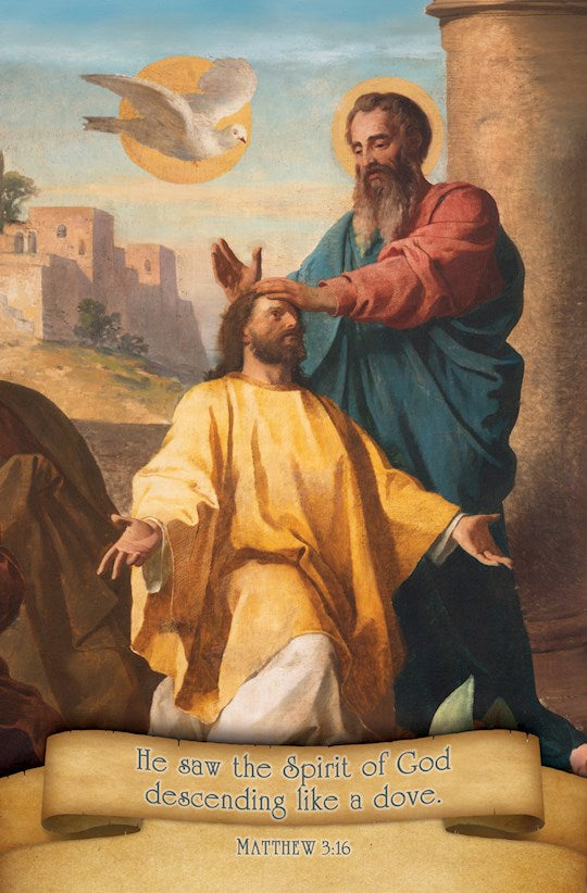 Bulletin-Confirmation-Old Master Art-And Jesus When He Was Baptized Matt 3:16 KJV (Pack Of 100)