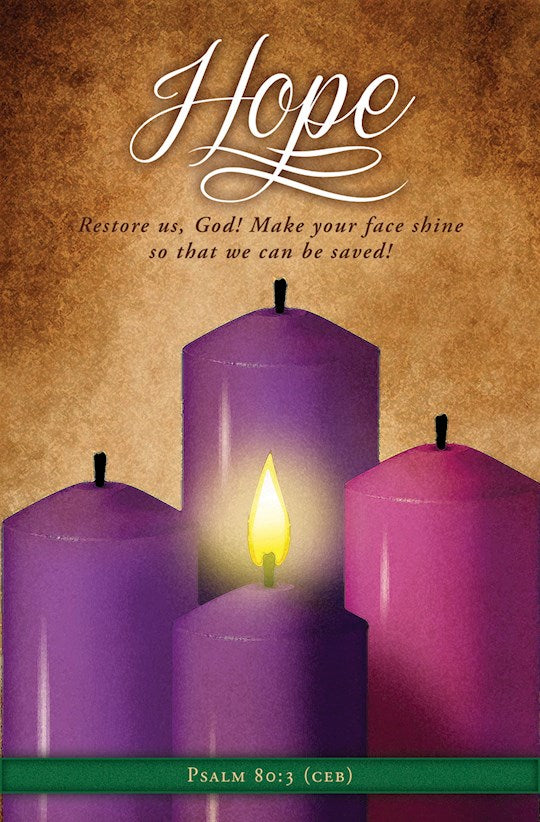 Bulletin-Advent-Hope-Restore Us God! Ps 80:3 CEB (Pack Of 100)