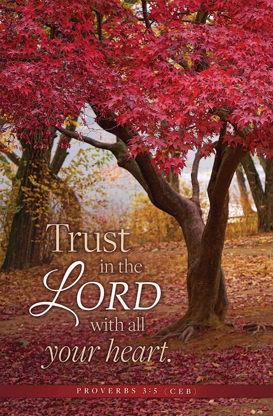 Bulletin-General-Fall-Trust In The Lord With All Your Heart Prov 3:5 CEB (Pack Of 100)