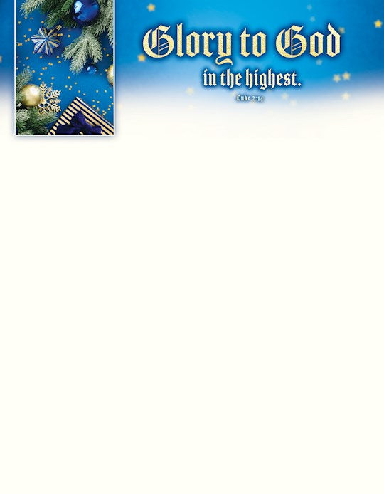 Letterhead-Christmas-Glory To God In The Highest Luke 2:14 KJV (Pack Of 100)