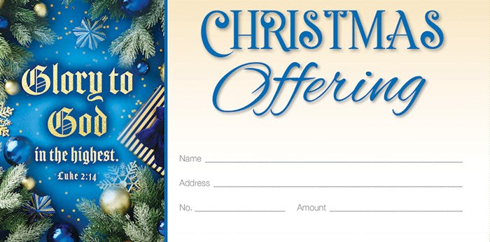 Offering Envelope-Christmas-Glory To God In The Highest Luke 2:14 KJV (Pack Of 100)