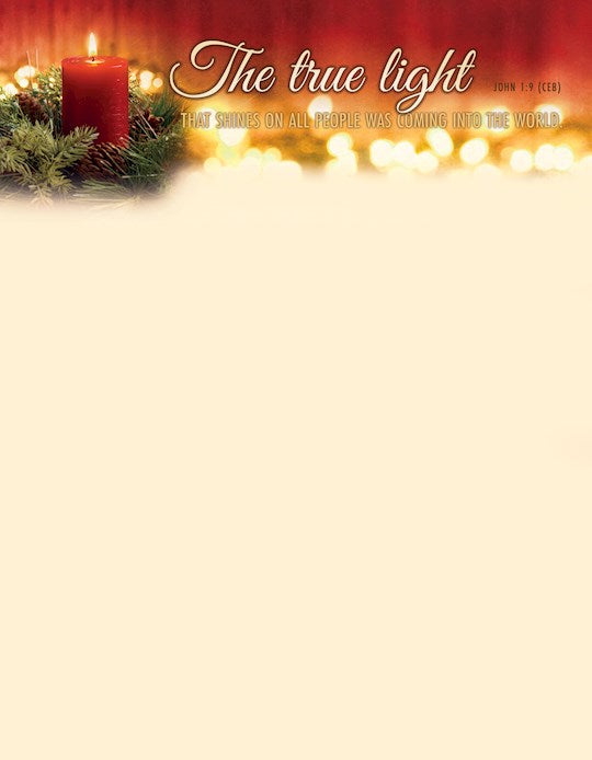 Letterhead-Christmas-The True Light That Shines John 1:9 CEB (Pack Of 100)