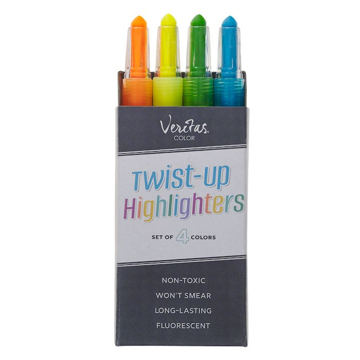 Veritas Twist-Up Highlighter Set (Pk 4)