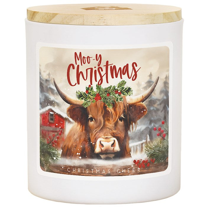 Candle-Moo-y Christmas-Christmas Cheer Scent (11 oz Soy-2 Wick)