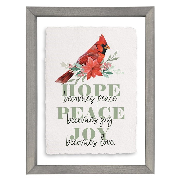 Floating Art Rectangle-Hope Peace Joy/Cardinal (11.25" x 14") (SHIPPING SEP 2026)