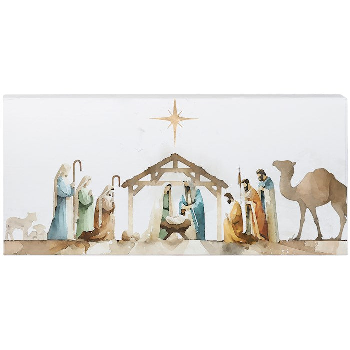Inspire Board-Watercolor Nativity (12" X 5.5")