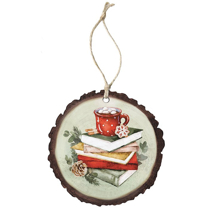 Ornament-Christmas Books Mug (4" x 7.5")-Wood