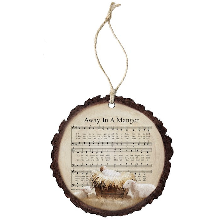 Ornament-Away In The Manger Hymn (4" x 7.5")-Wood