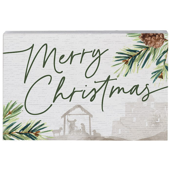 Small Talk Rectangle-Merry Christmas/Nativity (5.25" x 3.5")
