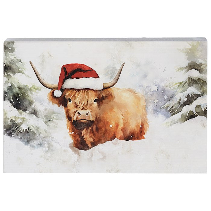 Small Talk Rectangle-Highland Cow Christmas (5.25" x 3.5")