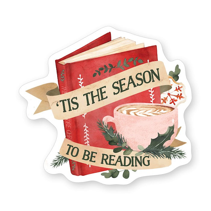 Sticker-Tis The Season To Be Reading (2.5" x 3.25")