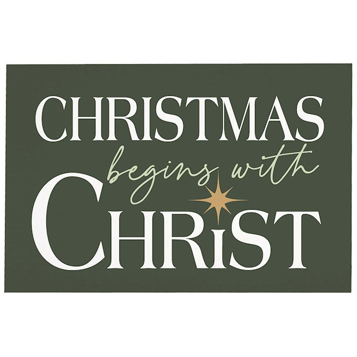 Wooden Postcard-Christmas Begins with Christ (4" x 6")