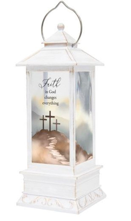 Lantern-Water Glitter-Faith in God (12.2" x 4.125" x 4.125")