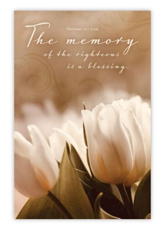 Bulletin-Funeral-The Memory of the Righteous is a Blessing Prov 10:7 CEB (Pack Of 100)