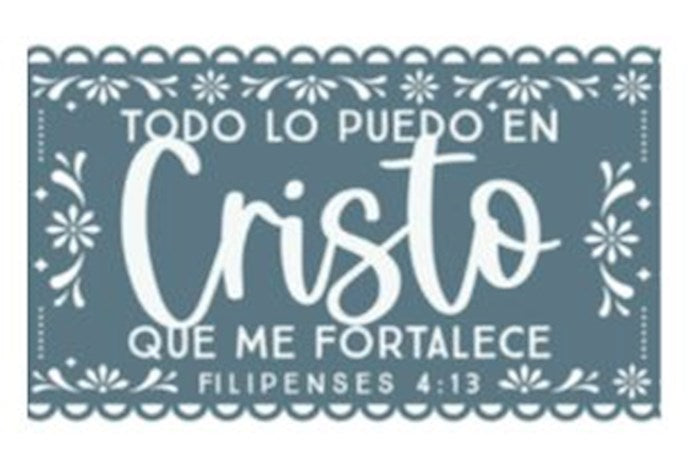 Spanish Small Talk Rectangle-Gray-I Can Do All Things Through Christ (Phillippians 4:13) (5.25" x 3.5") (EXCLUSIVE)