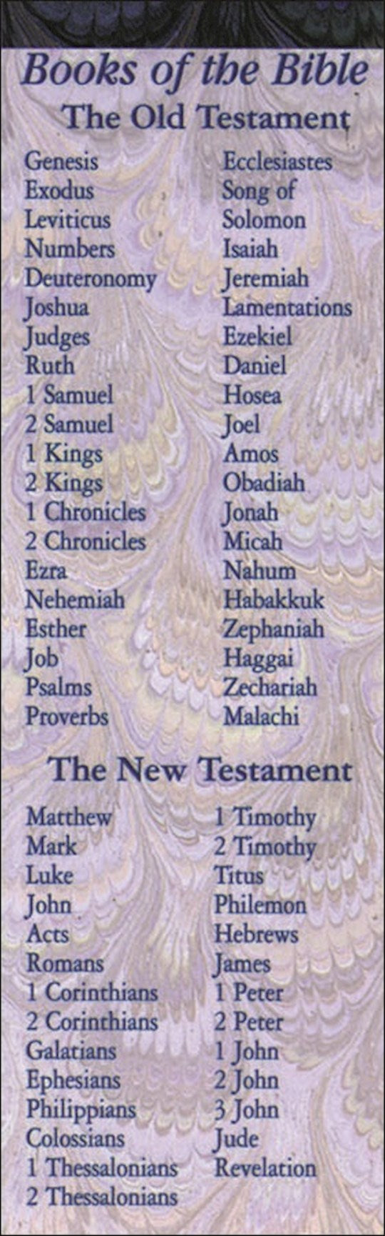 Bookmark-Books Of The Bible-Purple (Pack Of 25)
