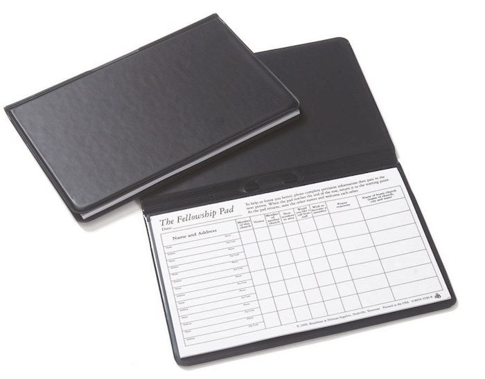Attendance Pad-Fellowship Pad Holder-Black (Pack Of 5)