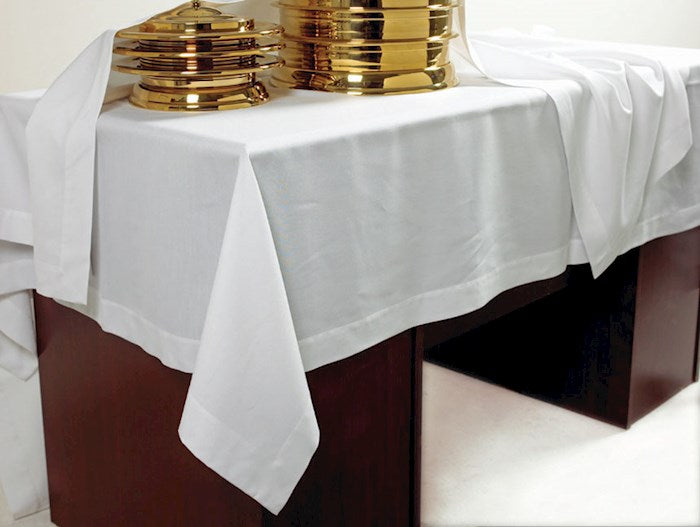 Communion-Table Cover-Polyester/Rayon White (50" x  86")