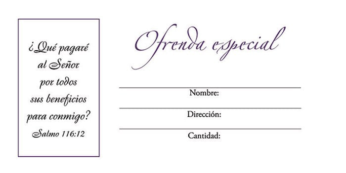 Sobre de Ofrenda-Especial (Offering Envelope-Special Offering (Pack Of 100)