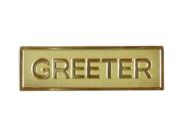 Badge-Greeter-Magnetic-Gold (5/8 x 2-1/8)
