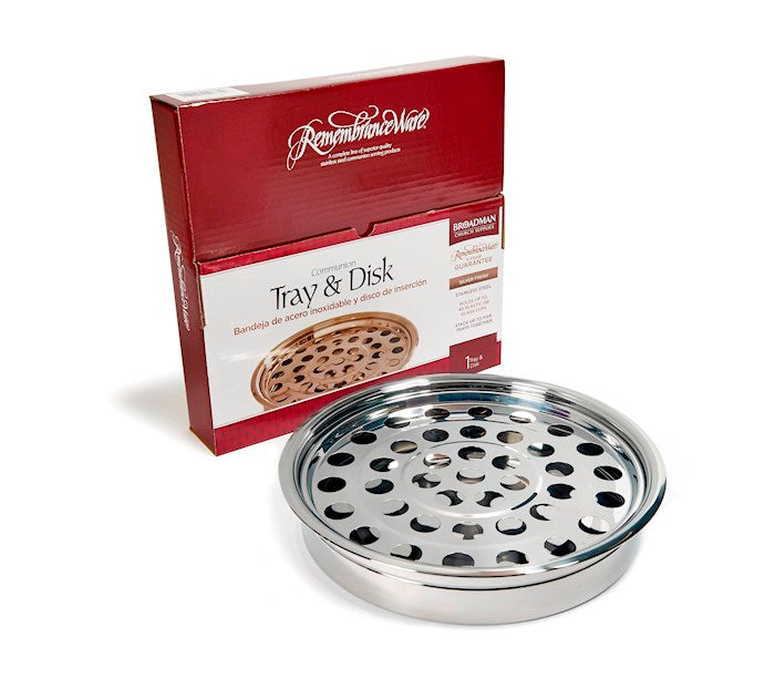 Communion-RemembranceWare-SilverTone Tray &amp; Disc (Stainless Steel)