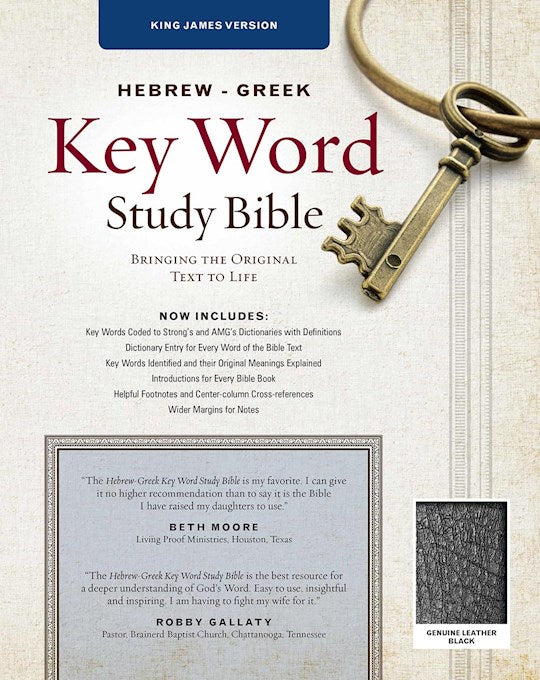 KJV Hebrew-Greek Key Word Study-Black Genuine Leather
