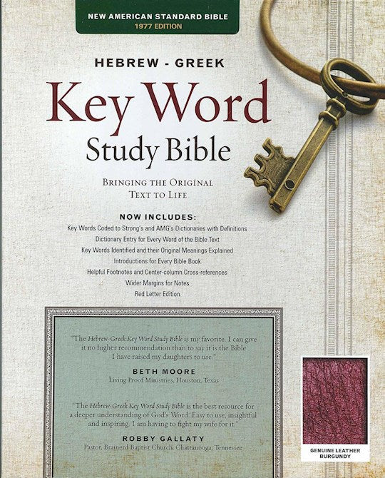 NASB 1977 Hebrew-Greek Key Word Study-Burgundy Genuine Leather